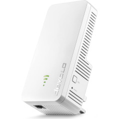 devolo WiFi 6 Repeater 3000, WiFi Booster - до 3000 Мбит/с, Mesh WiFi 6 Adapter, 1 x Gigabit LAN, WiFi Access Point, WiFi Repeater, WiFi для дома, белый