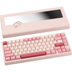 CutiePcs WOBKEY Rainy 75 Aluminium HMX/JWK Switches Mechanische Tastatur mit Überragender Akustik, Kabelgebunden, BT, 2.4G Drahtlose Konnektivität (Standard - Pink)