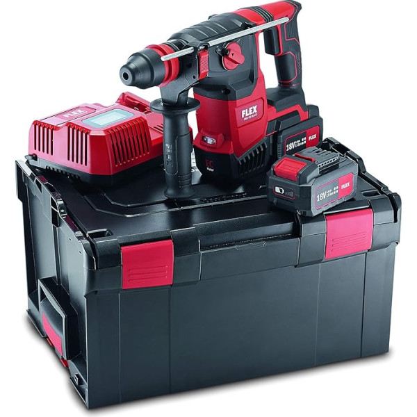 Flex CHE 2-26 Аккумуляторный комбинированный перфоратор 18.0-EC/5.0 Set (Borhammer 18 В, 5 Ач, 2,6 Дж, скорость холостого хода 0-980 /мин, скорость удара холостого 