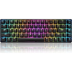 60% Механическая мини-клавиатура, компактные 68 клавиш, USB C проводная RGB-клавиатура, 18 радужная подсветка, портативная совместимость с PS4, Xbox, П