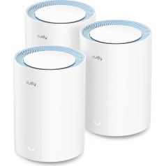 Cudy AC1200 Whole Home Mesh WiFi System, AC1200 Dual Band WiFi Router, Range Extender, VPN, DNS over TLS, IPv6, DDNS, M1200 3-Pack