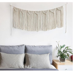IGTOPS Boho Macrame Wall Hanging, 125 см x 77 см, тканый гобелен, гобелен ручной работы, украшение стены, разделитель комнаты в стиле бохо, шторы, свадебный зан