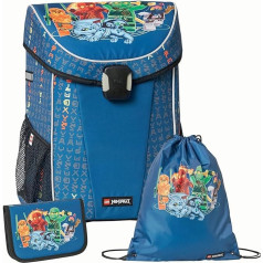 Набор школьных сумок SKANDO BAGS Ninjago Easy Light - удобный для ребенка дизайн с вместительным рюкзаком, отделением для ланча и светоотражающими элеме