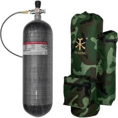 TUXING 4500psi Carbon Fibre Air Tank 6.8L Diving Scuba with Carry Bag, PCP Paintball Compressed Air System with Valve Regulator Pressure Gauge for PCP Air Rifles