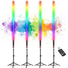 LUXCEO Mood1 85 см LED Video Light Stick with Tripod, LED Handheld Photography Light Dimmable and Memory, Integrated Battery, RGB Photo Lamp for YouTube, TikTok, Game Streaming, Party Bar, Photo