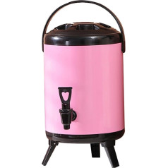 Doppelwandiger Getränkespender, isoliertes Fass aus Edelstahl, isolierter Getränke-Teespender for Tee, Party, Milch, 6 l(Pink,8L)