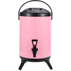 KOQAWSC Getränkespender, isolierter Getränkespender, isolierter Eimer for Heiß- und Kaltgetränkespender, Edelstahl-Getränkespender mit Zapfhahn for Milch, Tee, Kaffee, Getränkespender(Pink,12L)