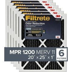 Filtrete Allergen Defense Odor Reduction Filter, MPR 1200, 20 x 25 x 1Inches, 6-Pack by Filtrete