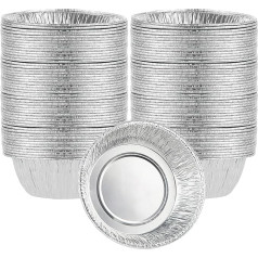 LYCN 100 шт. круглые лотки из фольги 4,8 дюйма алюминиевая фольга маленькие лотки олово фольга пластины торт кастрюли контейнеры для фритюрницы