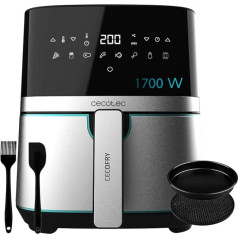 Cecotec Heißluftfritteuse 5,5 L Cecofry Full Inox 5500 Pro ACCESORIOS. 1700 Вт, Kompaktes und Digitale, Diät-Fritteuse, Edelstahlausführung, ölfrei, PerfectCook, Inklusive Zubehör