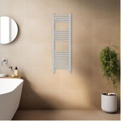 Warmehaus Современный прямой радиатор для ванной комнаты с полотенцесушителем Chrome Towel Rail Radiator Central Heating 1200x400mm