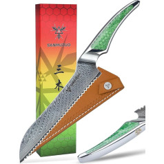 Нож для хлеба SANMUZUO 21 см с зубчатым краем, кухонный нож из японской дамасской стали VG-10, ультраострый нож для резки хлеба с эргономичной руко