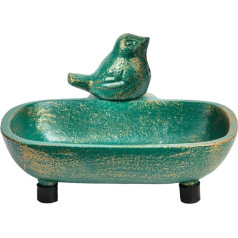 Sungmor Heavy Duty Cast Iron Bird Soap Dish Holder - 12.8 × 10 × 7.2 cm/Antique Style/Retro Green - Decorative Soap Box for Patio Villa Farmhouse Bathroom Chic Bathroom Decor