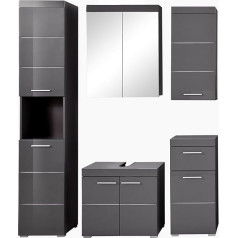 trendteam smart living - Набор для ванной комнаты из 5 предметов, включая освещение - Ванная комната - Amanda - Размеры в собранном виде (Ш x В x Г) 163 x 190 x 34 см -