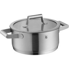 WMF Comfort Line Маленькая кастрюля 20 см Стеклянная крышка Кастрюля для тушения Индукционная 2,5 л Cromargan Матовая нержавеющая сталь Внутренняя шкал