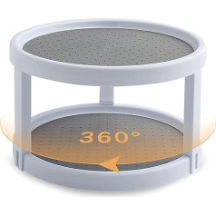 2 Ярусная Стойка Для Специй Вращающийся Организатор Держатель Специй Отдельностоящий Кухонный Поднос Поворотный Стол Многофункциональны