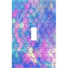 Yamxbfa Ocean Pastel Retro Mermaid Core, 1 Gang Light Switch, Decorative Wall Plate, Switch Plate, Electric Front Panel for Nursery Bedroom Decor