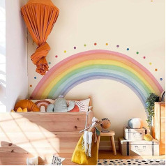 Neukids 192 x 112 см Ткань Радуга Настенная Татуировка, Бохо Радуга Polka Dots Настенный Стикер, Радуга Украшение Детская Комната, Гостиная, Детская Ко