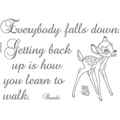 Komar 14004h Disney Bambi Getting Back Up Freestyle Deco Sticker - Grey (15-Piece)