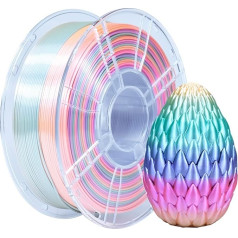 iBOSS Многоцветный PLA+ филамент 1,75 мм, PLA Plus Silk Rainbow 3D Printer Filament 1 кг (2,2 фунта), филамент PLA для 3D печати с изменением цвета, Candy Rainbow