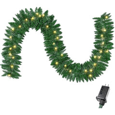 9 футов искусственная рождественская гирлянда с 50 огнями для подключения и освещения для дома и офиса рождественские украшения