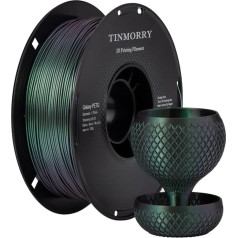 PETG филамент 1.75 мм, TINMORRY PETG 3D Printer Filament, совместим с Bambu FDM 3D Printer, 1 кг 1 катушка, Galaxy Gemstone Green
