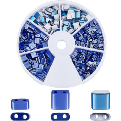 CREATCABIN 400 бусин с двумя отверстиями, смесь 3 стилей, стеклянные бусины, прямоугольные, непрозрачные, квадратные, мини бусины Tila, блестящие кон