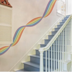 neukids Большая радужная наклейка для детской комнаты, волнистые радужные обои, наклейка на стену, детская комната, детская комната, спальня, г