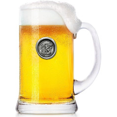 English Pewter Company 1 Pint Monogram Initial Beer Mug Glass Tankard - персонализированный подарок с выбранным вами инициалом (L) [MON012]