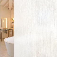 Beautysaid Fensterfolie Sichtschutz für Glasfenster, mattierte Fensterfolie mit Regenseiden-Muster, Anti-UV-Statisch haftend ohne Kleber für Zuhause, Schlafzimmer, Badezimmer, Büro, Weiß, 44,5 x 200