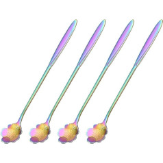 карта поиска Цветок Ложка Нержавеющая сталь 7 дюймов длинная ручка вишня цветок чай ложка мороженое ложка кофе ложка для коктейля перемеши