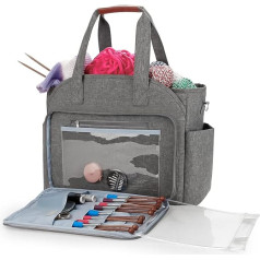 Horsande Сумка ручной работы для вязания, сумка для хранения вязания, сумка для хранения шерсти, корзина для вязания, сумка для хранения пряжи д