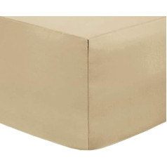 Divine Textiles 30CM Deep Fitted Sheets Easy Care Non Iron Percale 18 Colours Beige Single