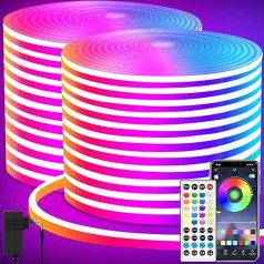 Светодиодная неоновая лента segrass, DC 24 В 40 м RGB неоновая светодиодная лента App Remote Control Гибкая водонепроницаемая неоновая светодиодная лента 