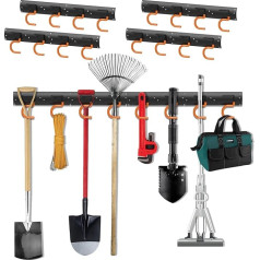 3-H Настенное крепление для садовых инструментов 4 x 42 см, подвесной стальной держатель садовых инструментов для гаража, сарая, подвала, клад
