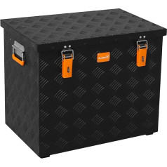 Алюминиевый транспортировочный ящик Alubox Strong Black Edition ABX-R120-B из 3-миллиметровой шашечной пластины объемом 120 литров в черном цвете (62,2 x 42,5 x 52 с