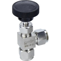 Passend für 3 6 8 10 12 мм 1/8 Zoll 1/4 Zoll 3/8 Zoll OD Rohrkompression 304 Edelstahl 90 Winkel Winkelventil Kran Wasser Gas Öl Propan (9,53 мм)