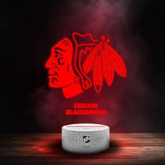 Большой брендинг Чикаго Блэкхокс НХЛ светодиодная лампа свет логотип, меняющийся режим с 6 различными цветами