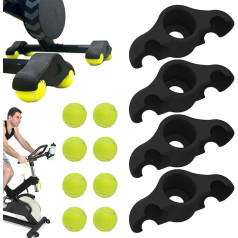 Generisch Pack of 4 Indoor Cycling Snap Rocker Feet Adapter with 8 Tennis Balls, Portable Rocker Plate Bike Trainer Stability Accessories for Smart Bike Resistances Trainer