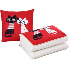 XYXH Мягкое одеяло для путешествий, 40 x 40 см, одеяло для самолетов, 2-в-1 подушка-одеяло для автомобиля, дивана, путешествий, поясница, накидная п