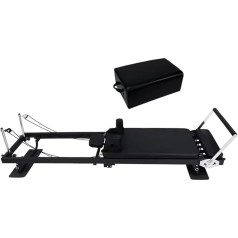 DGOINGPI Pilates Reformer 232 cm extended edition Foldable Yoga Pilates Abdominal Exercise Board (Black Bed add Box)