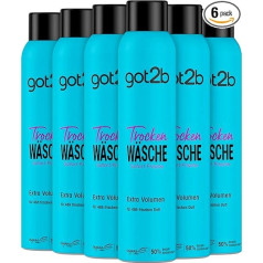 got2b Schwarzkopf Сухой шампунь Extra Volume (6 x 200 мл), сухой шампунь с мгновенным эффектом свежести и придания объема, сухой шампунь без остатка, с аромат