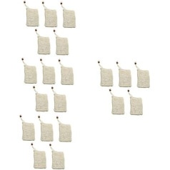 Healeved Pack of 20 Soap Bags Bath Supply Mesh Foam Net Bath Soap Liquid Mesh Bag for Bubble Making Mesh Soap Saving Bag Face Soap Holder for Soap Grid Beige Sisal