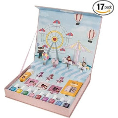 MISS NELLA Miss Nella PopUp Beauty Case, лак для ногтей, бальзам для губ, набор для ногтей, набор кистей, тени для век, румяна, идеально подходит для девочек и п