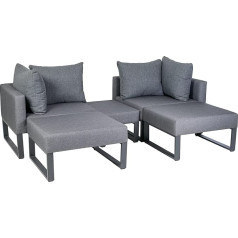 Комплект для гостиной Greemotion Detroit Aluminium Lounge Set Grey