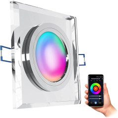 SSC-LUXon Встраиваемый светодиодный плоский прожектор Smart Home Glass с изменяемой RGB CCT лампой 230 В (совместим с Alexa, Siri и Google)
