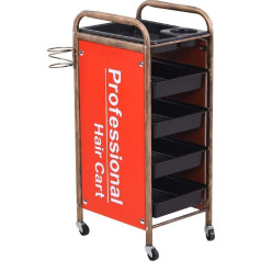 YGCBL Multifunktionaler Aufbewahrungswagen, Recyclingfahrzeuge, Spa-Haar-Styling-Stationwagen Mit Rädern, Haartrocknerhalter, Friseursalon Schönheits-Aufbewahrungswagen Mit 5 Herausnehmbaren Schubla