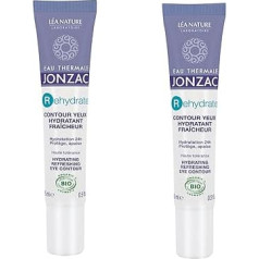 Eau Thermale Jonzac Fresh Eye Contour - Rehydrate | 24 Hours Moisture - Protects and Soothing Eye Area | Hyaluronic Acid & Vegetable Glycerine | 99% Natural Origin | 2 x 15ml
