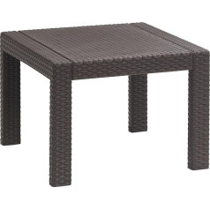 Keter Allibert by , Victoria, коричневый, квадратный, пластиковый, плоский садовый стол с эффектом ротанга
