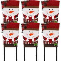 ‎Dimatic 6 Шт. Рождество Стул Задние Крышки Съемный Обеденный Стул Slipcovers Рождество Украшение для Дома Столовая Кухня Партия Снеговик